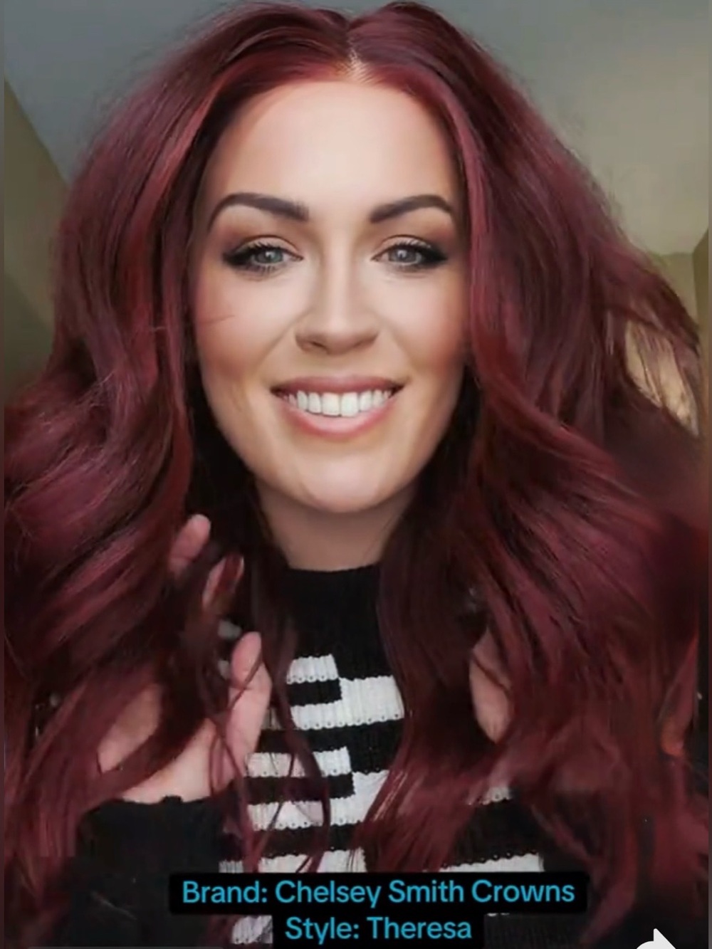 Chelsea Smith Crowns Theresa Wig in Deep Burgundy - Picture 4 of 10